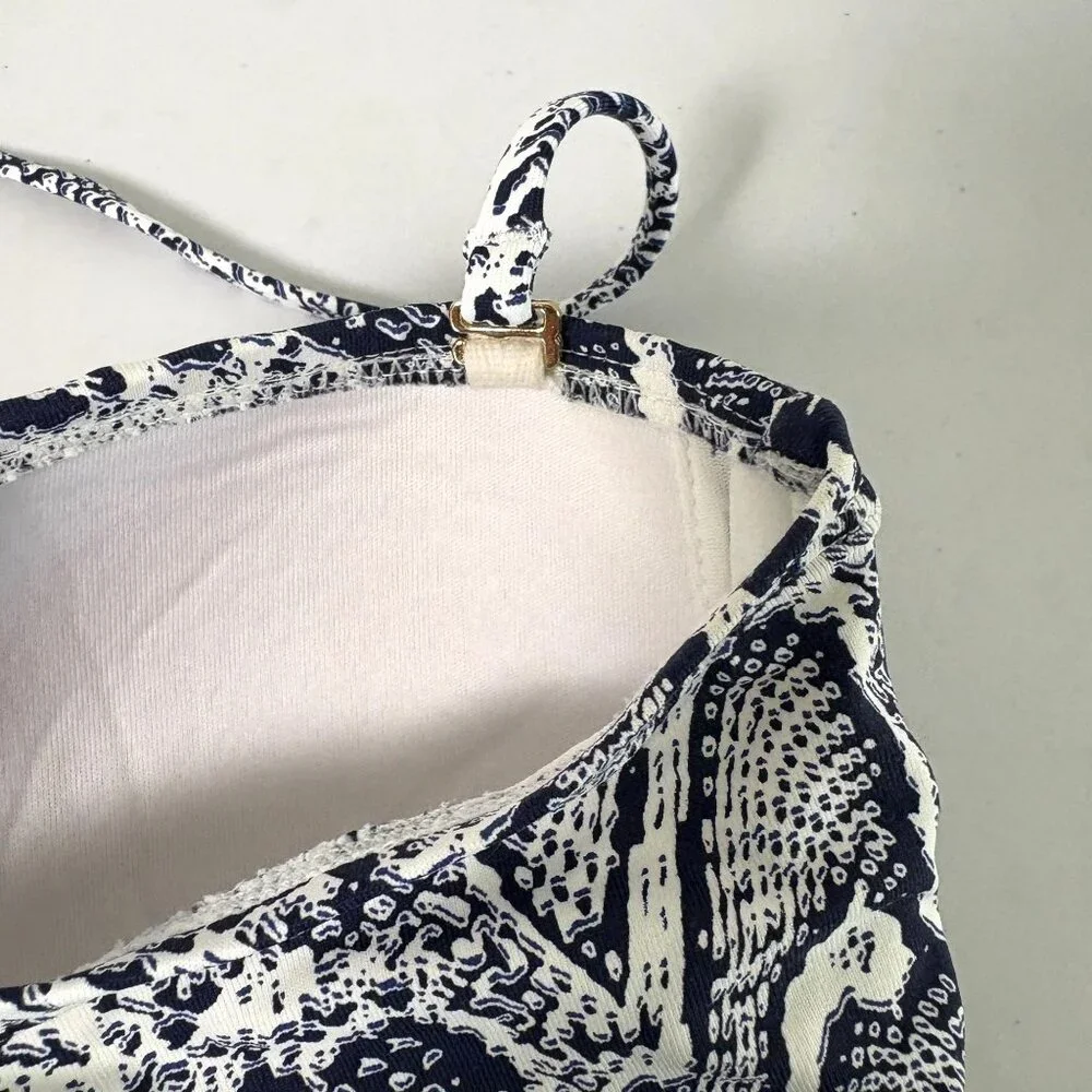 Tommy Bahama Snake Skin Print Swim Halter Top Size S‎ Blue White Built In Bra
